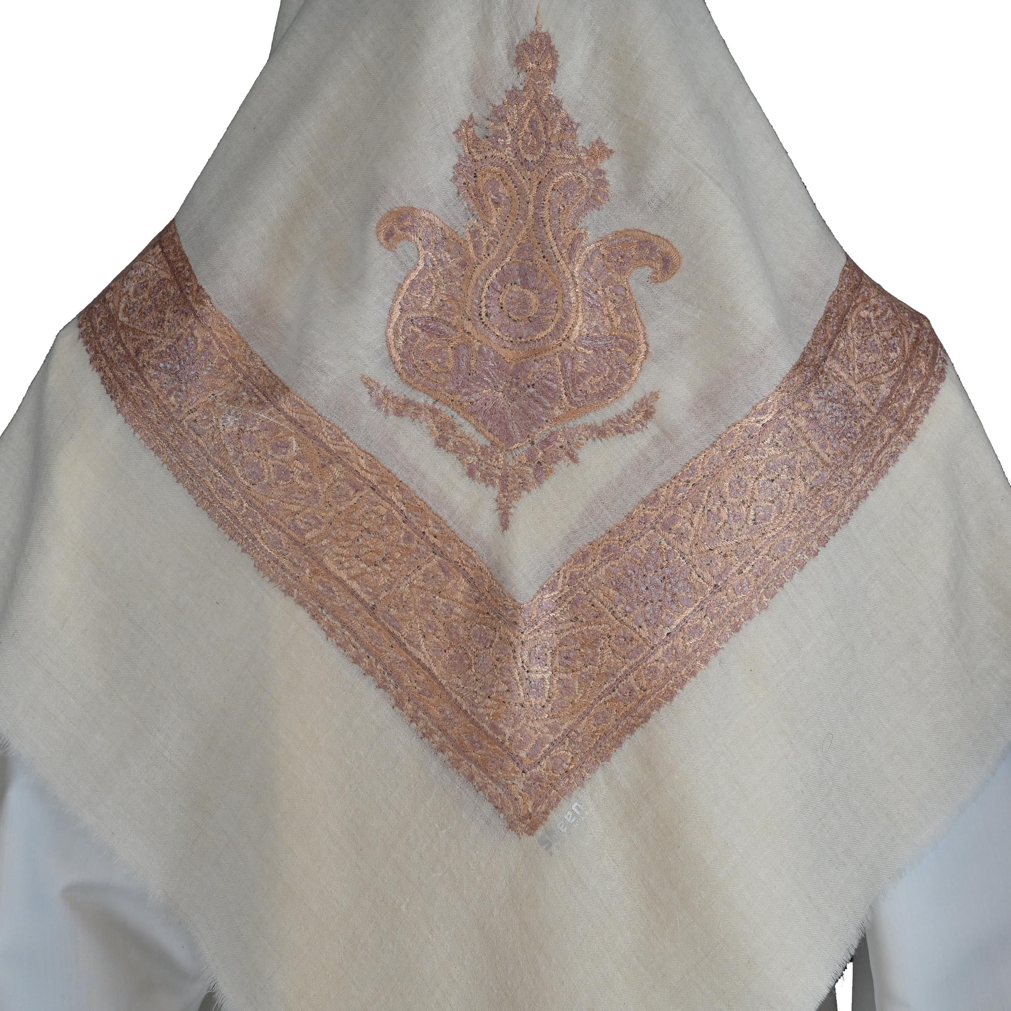 Contemporary pattern Shawl with earthy colors Embroidery - Image 4