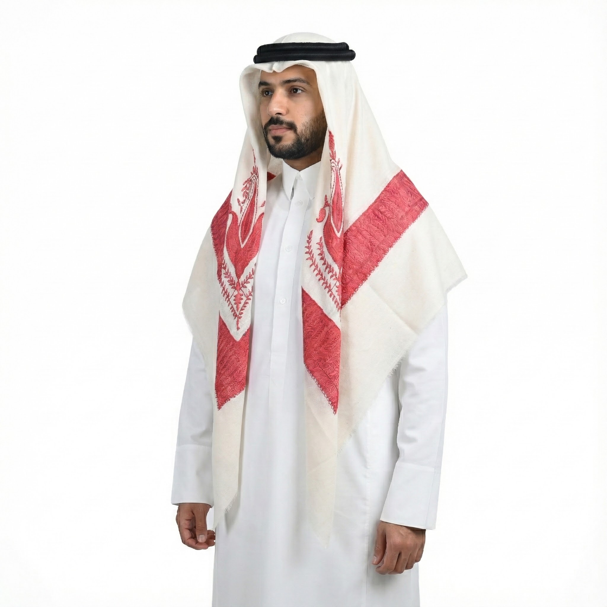 shawl with Orange Embroidery