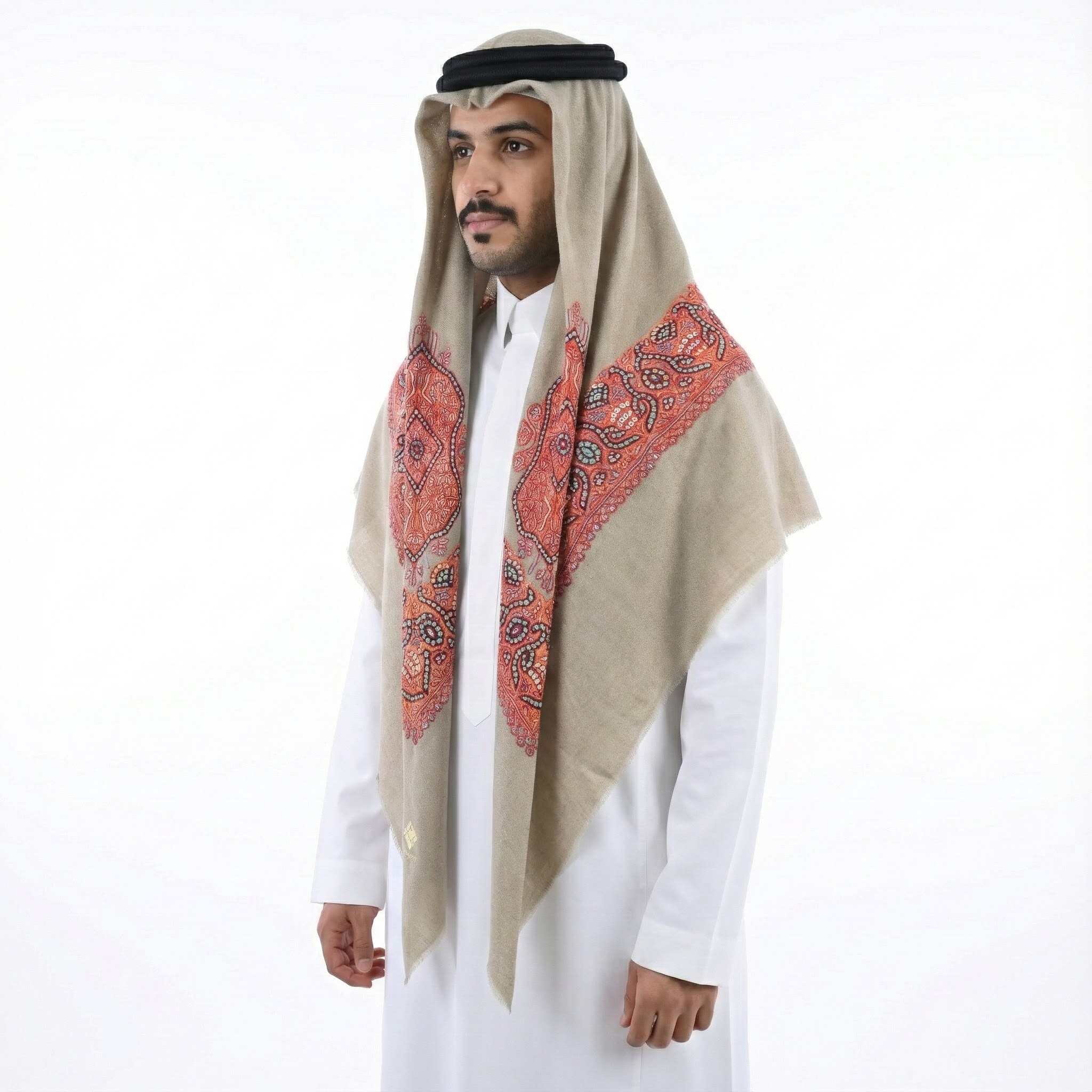 Multicolor pattern Hand Embroidery and Grey Base